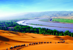 Shapotou Scenic Area in Zhongwei City